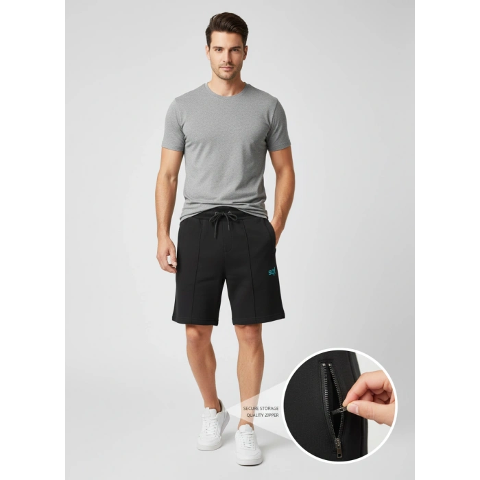 Cebi Fermuarlı Erkek Şort