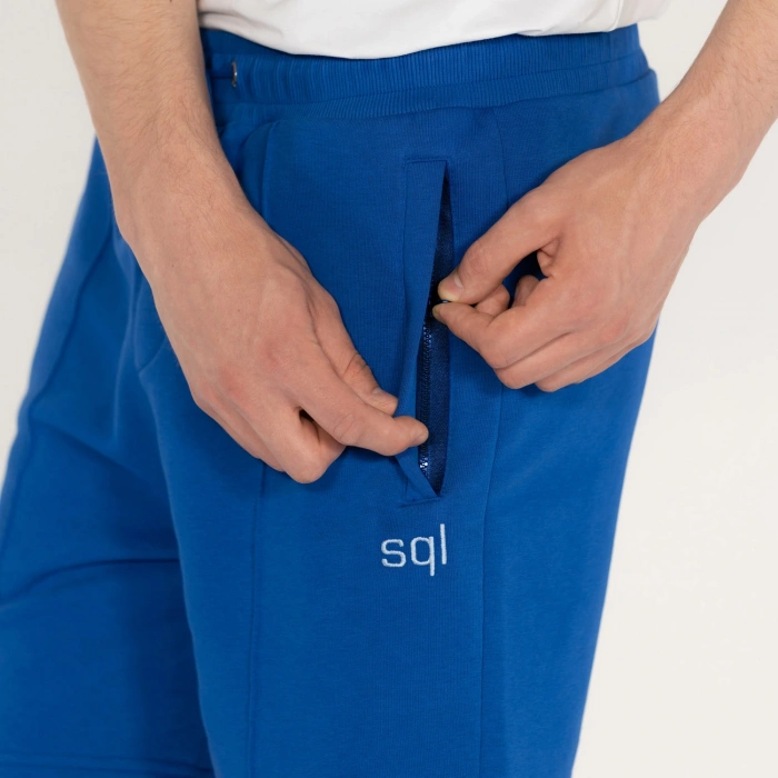 Cebi Fermuarlı Erkek Saks Mavi Şort