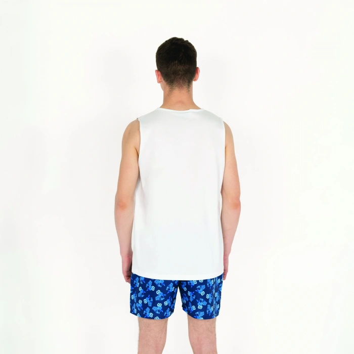 Logo Baskılı Erkek Beyaz Atlet