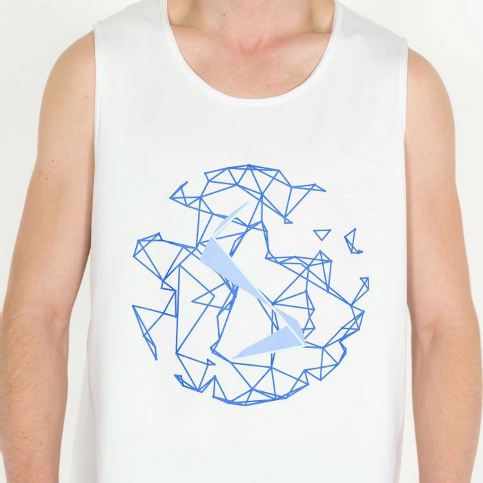 Logo Baskılı Erkek Beyaz Atlet