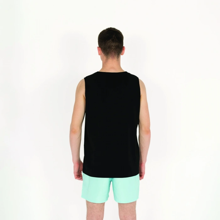 Logo Baskılı Erkek Siyah Atlet