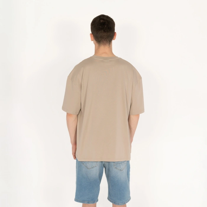 Oversized ICE-KRISTAL Unisex Bej T-Shirt