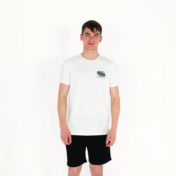 Slimfit Artificial Experience Baskılı Erkek Beyaz T-Shirt