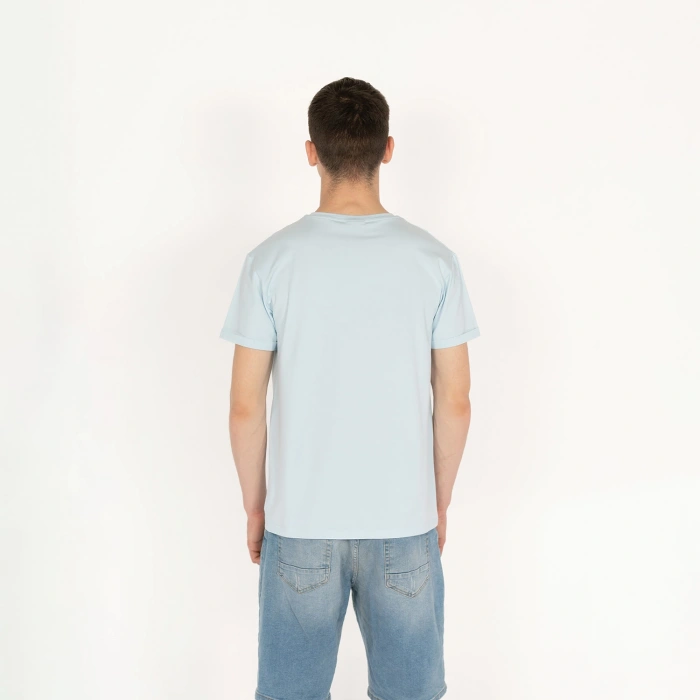 Slimfit FUTURE Baskılı Açık Mavi Erkek T-Shirt