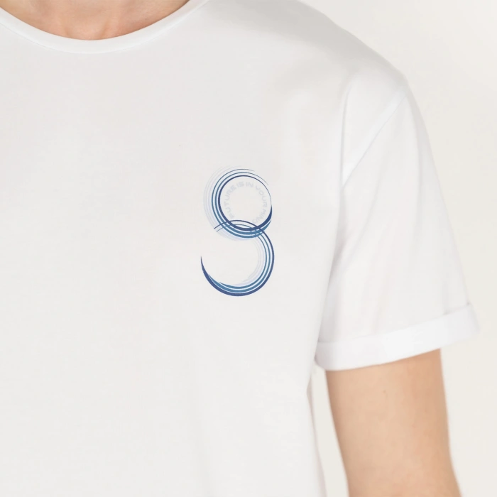 Slimfit FUTURE Baskılı Beyaz Erkek T-Shirt