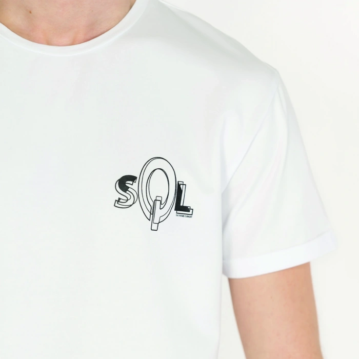 Slimfit SQL Baskılı Beyaz Erkek T-Shirt