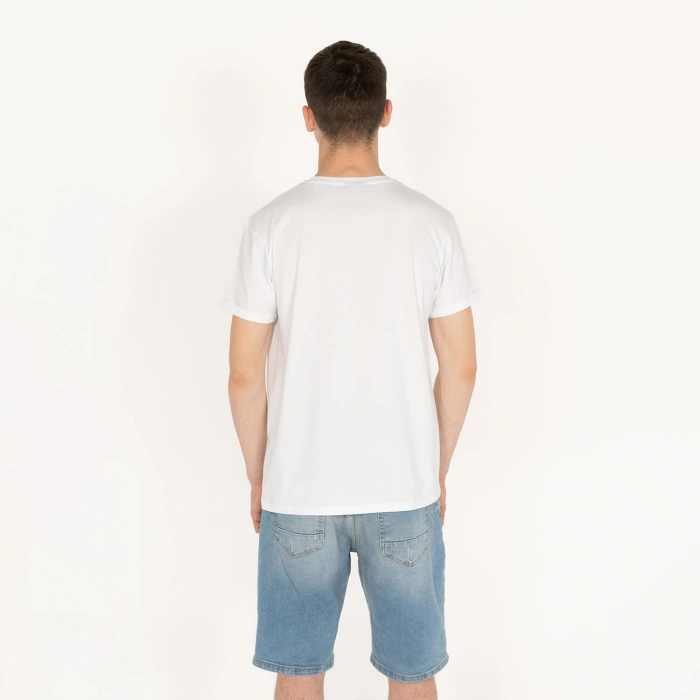 Slimfit SQL Logo Nakışlı Erkek Beyaz T-Shirt