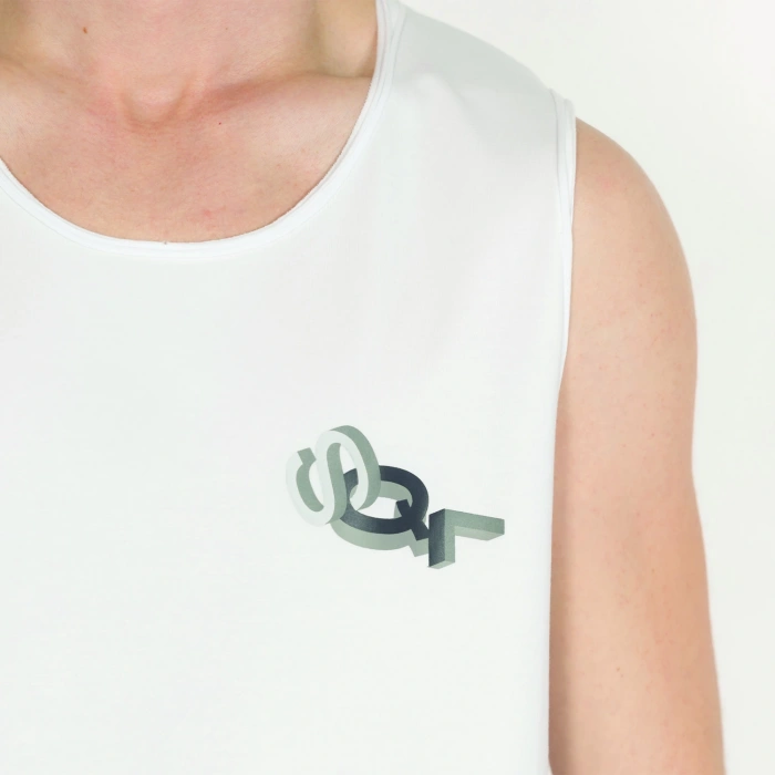 SQL El Logo Baskılı Erkek Beyaz Atlet