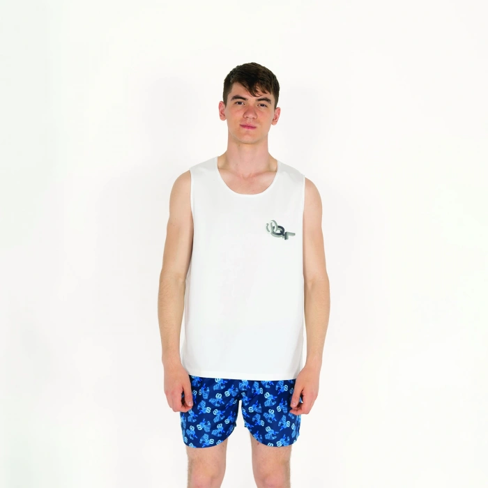 SQL El Logo Baskılı Erkek Beyaz Atlet