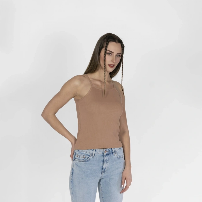 Nakışlı Kaşkorse Kadın Kahve Atlet