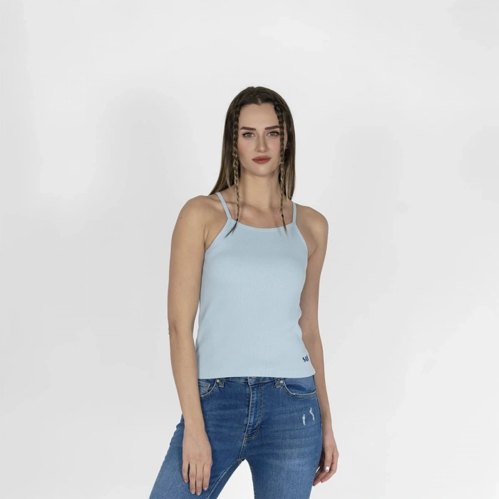 Nakışlı Kaşkorse Kadın Mavi Atlet