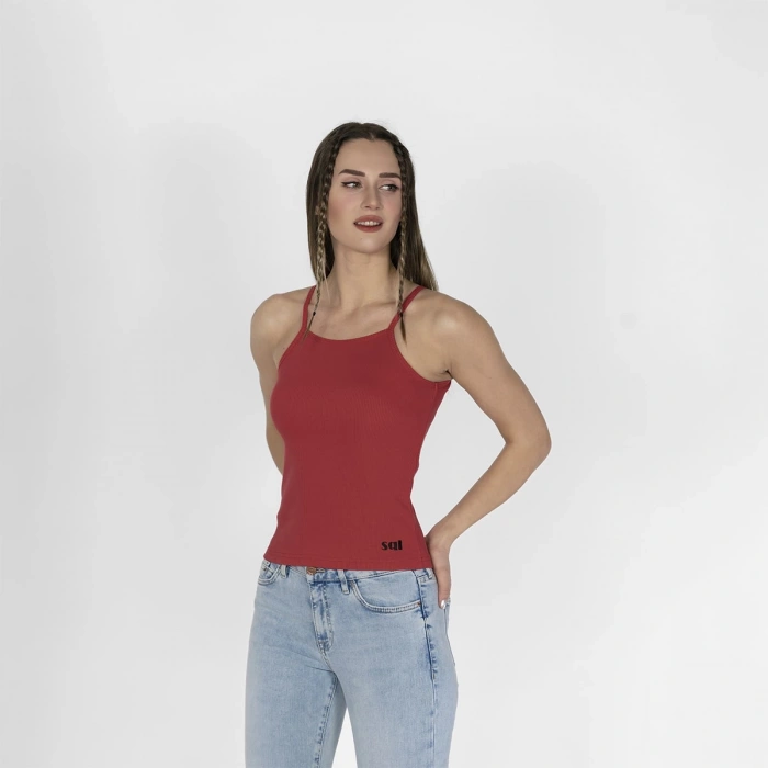 Nakışlı Kaşkorse Kadın Kırmızı Atlet