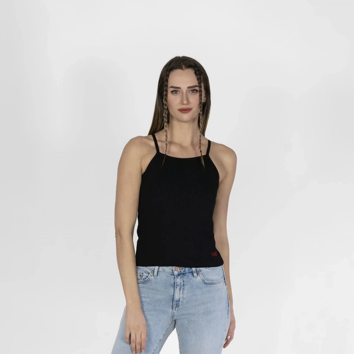 Nakışlı Kaşkorse Kadın Siyah Atlet