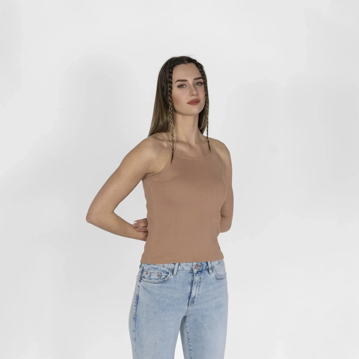 Nakışlı Kaşkorse Kadın Kahve Atlet