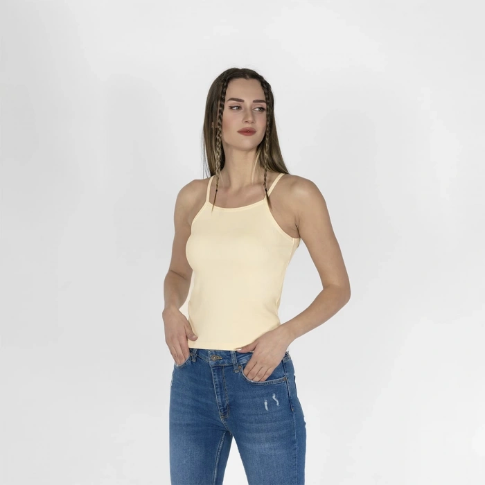 Nakışlı Kaşkorse Kadın Ekru Atlet