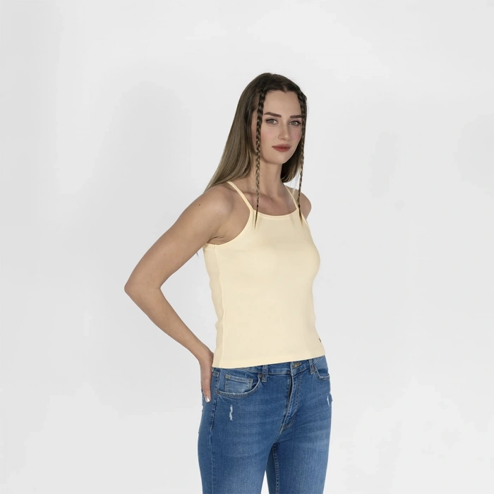 Nakışlı Kaşkorse Kadın Ekru Atlet