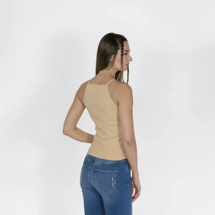 Nakışlı Kaşkorse Kadın Bej Atlet