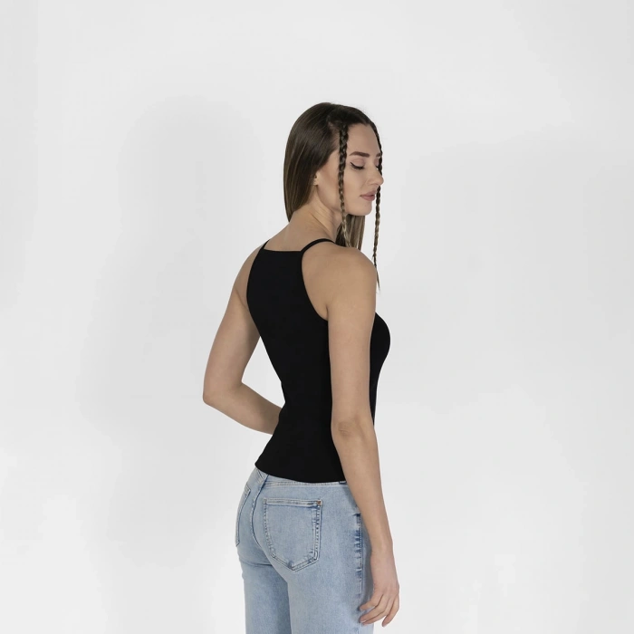 Nakışlı Kaşkorse Kadın Siyah Atlet