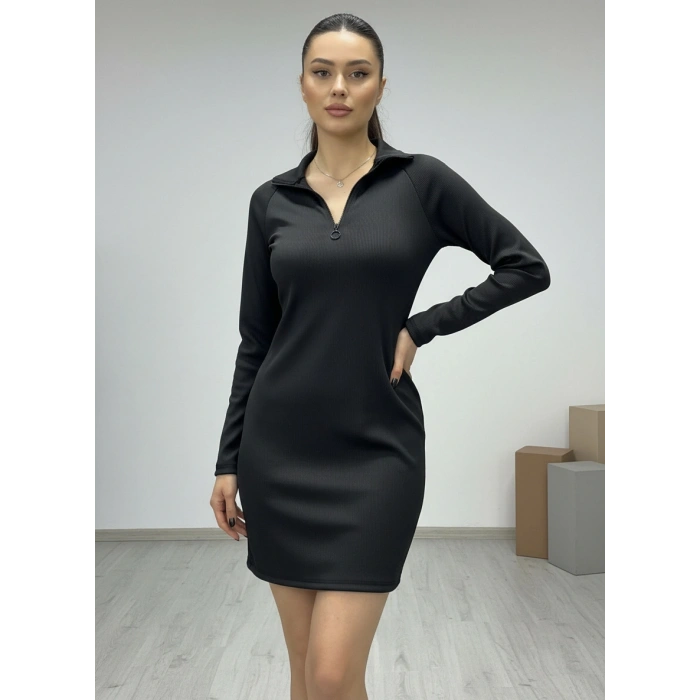 Kadın FermuarlI Kısa Elbise