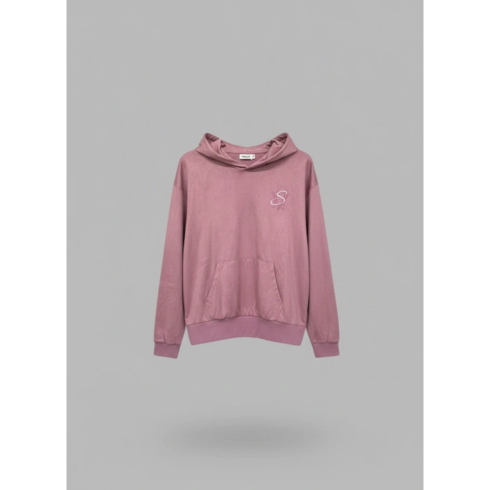 Nakışlı Güderi Kumaş Sweatshirt