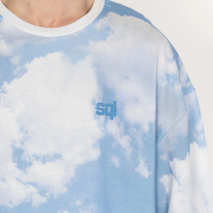 Oversized CLOUDY-AOL-DIGI Nakışlı Unisex T-Shirt