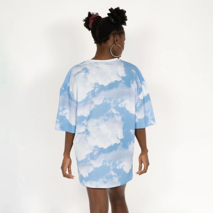 Oversized CLOUDY-AOL-DIGI Nakışlı Unisex T-Shirt