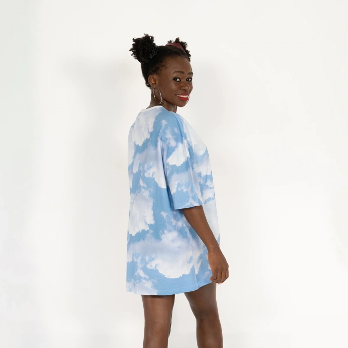 Oversized CLOUDY-AOL-DIGI Nakışlı Unisex T-Shirt