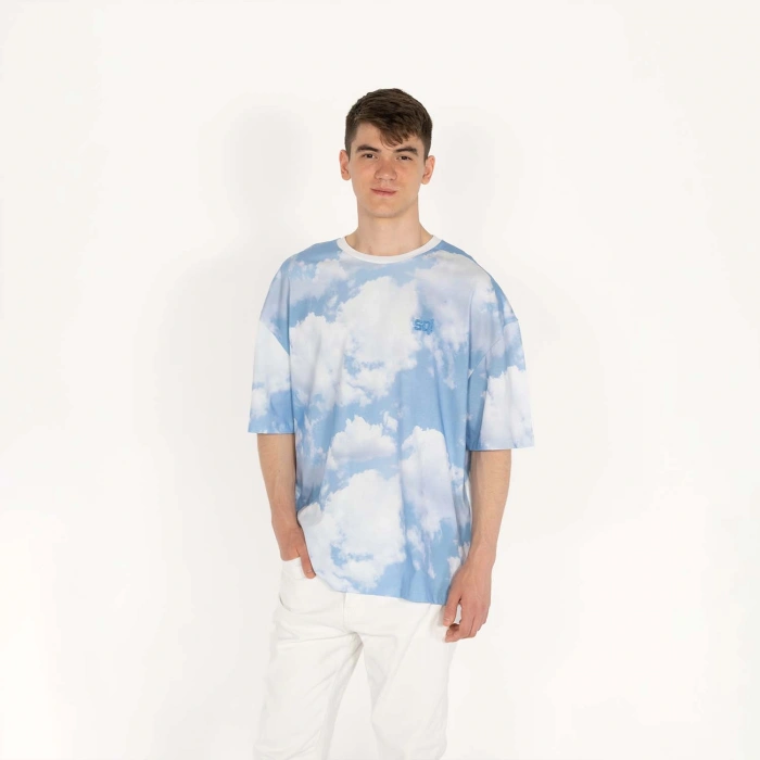 Oversized CLOUDY-AOL-DIGI Nakışlı Unisex T-Shirt