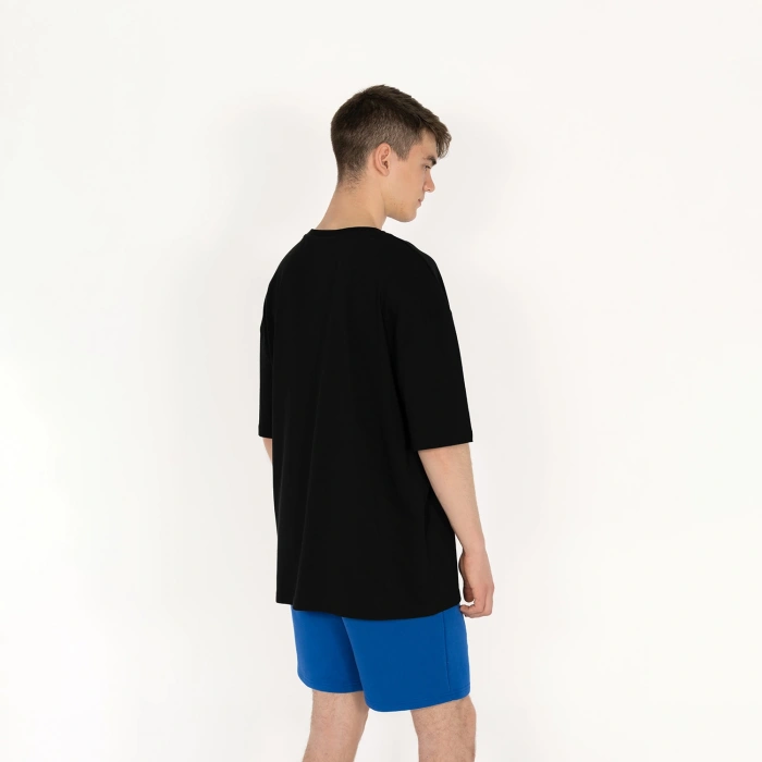 Oversized ICE-KRISTAL Erkek Siyah T-Shirt