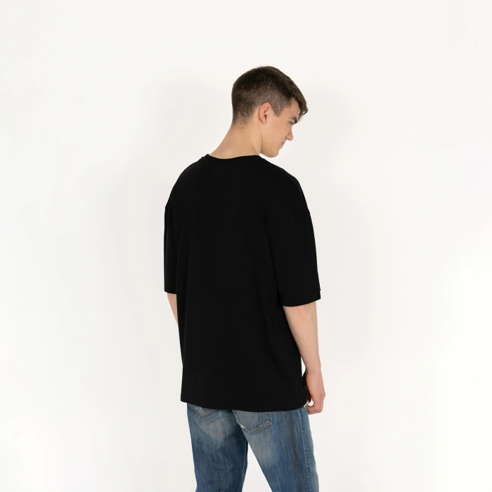 Oversized Sqlverse Erkek Siyah T-Shirt