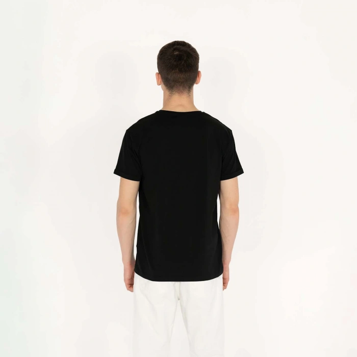 Slimfit Artificial Experience Baskılı Erkek Siyah T-Shirt