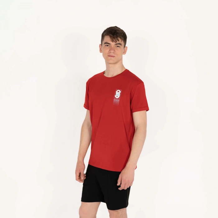 Slimfit Solverse Baskılı Erkek Kırmızı T-Shirt