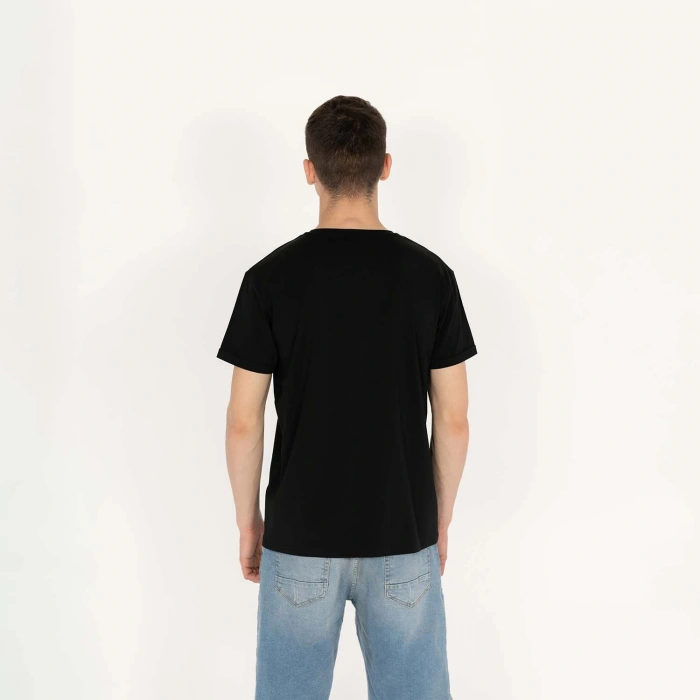 Slimfit SQL Logo Nakışlı Erkek Siyah T-Shirt