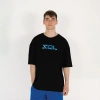 Oversized SQL Transfer Baskılı Erkek Siyah T-Shirt