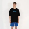 Oversized SQL Transfer Baskılı Erkek Siyah T-Shirt