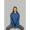 Nakışlı Güderi Kumaş Mavi Sweatshirt