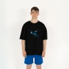 Oversized ICE-KRISTAL Erkek Siyah T-Shirt