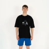 Oversized SQL Baskılı Erkek Siyah T-Shirt
