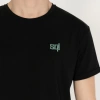 Slimfit SQL El Logo Baskılı Erkek Siyah T-Shirt