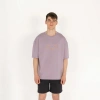 Oversized World Baskılı Unisex Lila T-Shirt