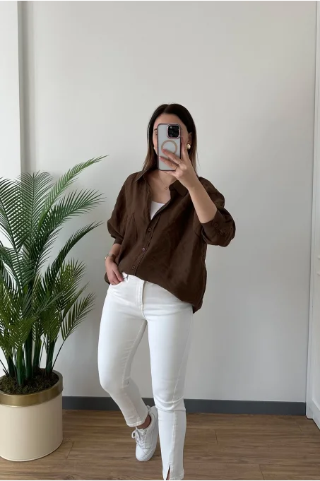 4612 Oversize Gömlek KAHVE