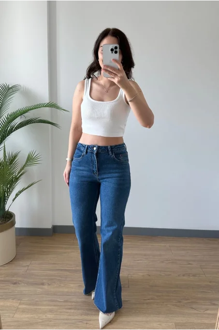 25695 Push Up İspanyol Pantolon KOYU BLUE