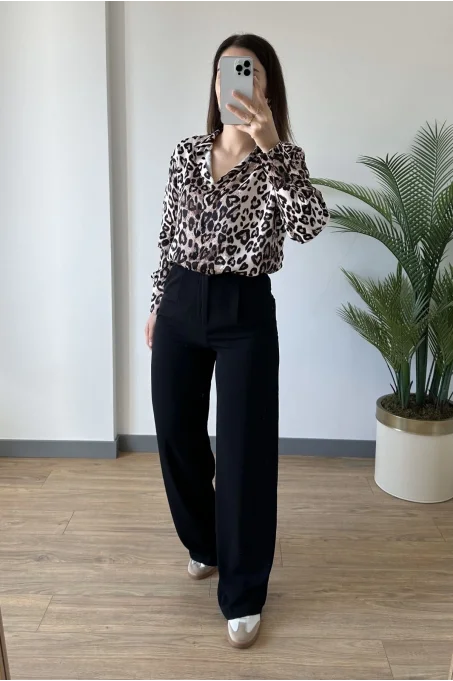 3317 Geniş Paçalı pantolon SİYAH