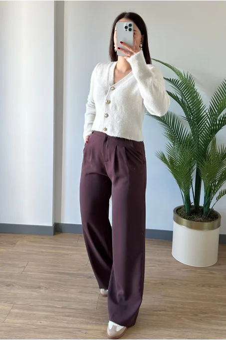 4386 Geniş Flare PaNTOLON KAHVE