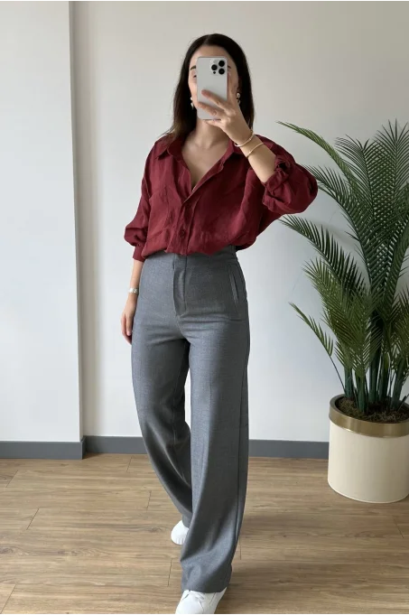 2001 Flato geniş pantolon GRİ