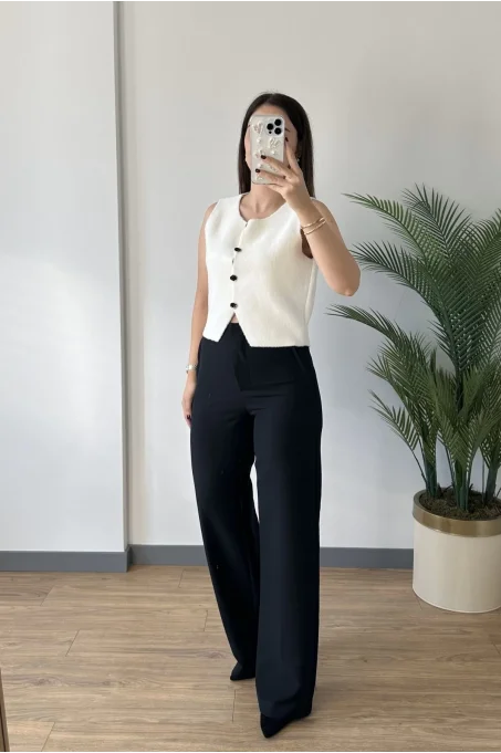 2001 Flato geniş pantolon SİYAH