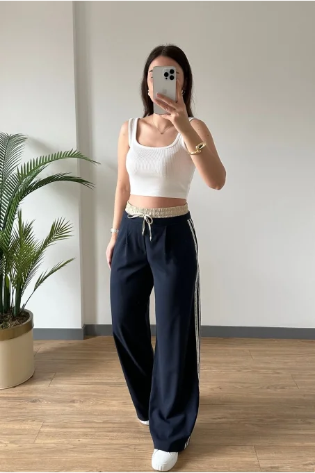 71206 Yanları Yazılı Pantolon LACİVERT