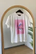 180223 Yaprak Taş İşlemeli Tshirt EKRU PEMBE