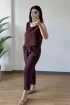 CHA037 3089 Kolsuz  Pantolon Takım KAHVE