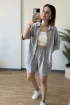 K001 4965 Gömlekli Şort Takım GRİ